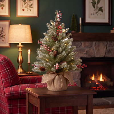 Sapin de Noël Alpine Crest de 60 cm avec lumières DEL