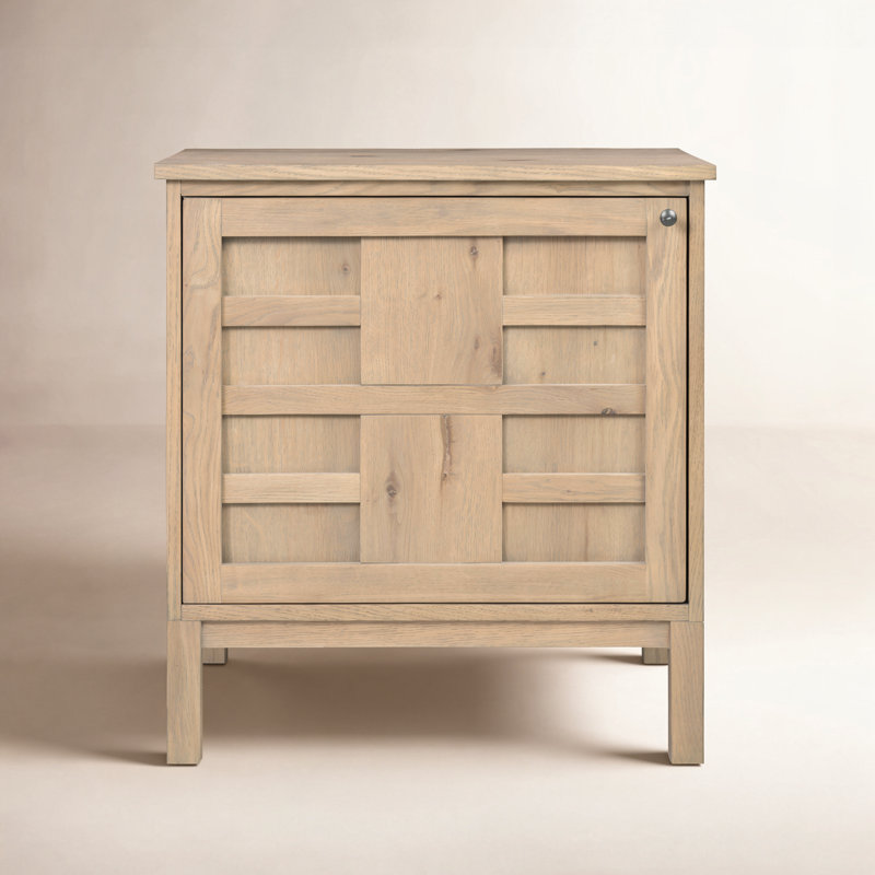 Alessio Left Nightstand-Aged Natural Oak, Natural Oak, Left