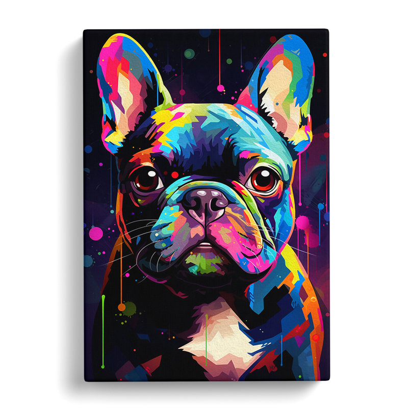 French Bulldog Futurism No.2 - No Frame Print, 76cm H x 50cm W x 3cm D