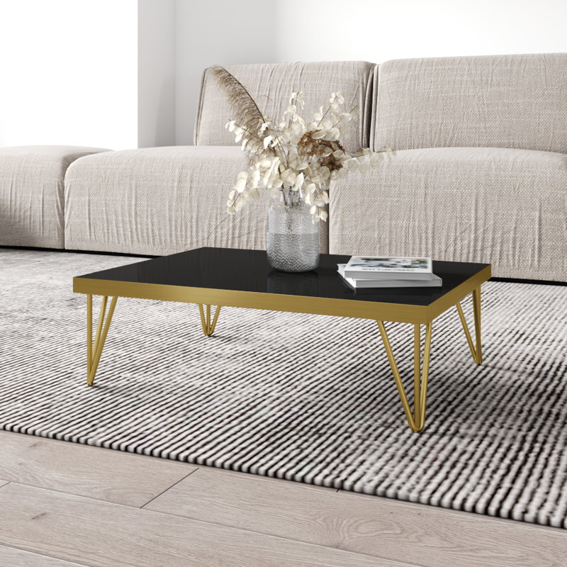 Table basse 9,6 po Prosto avec finition ultrabrillante, Noir