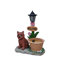Statue d'extérieur de jardinière solaire chiot assis