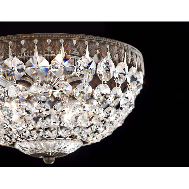 Petit Crystal Flush Mount, 5.5" H x 10" W x 10" D, Black Pearl/Swarovski