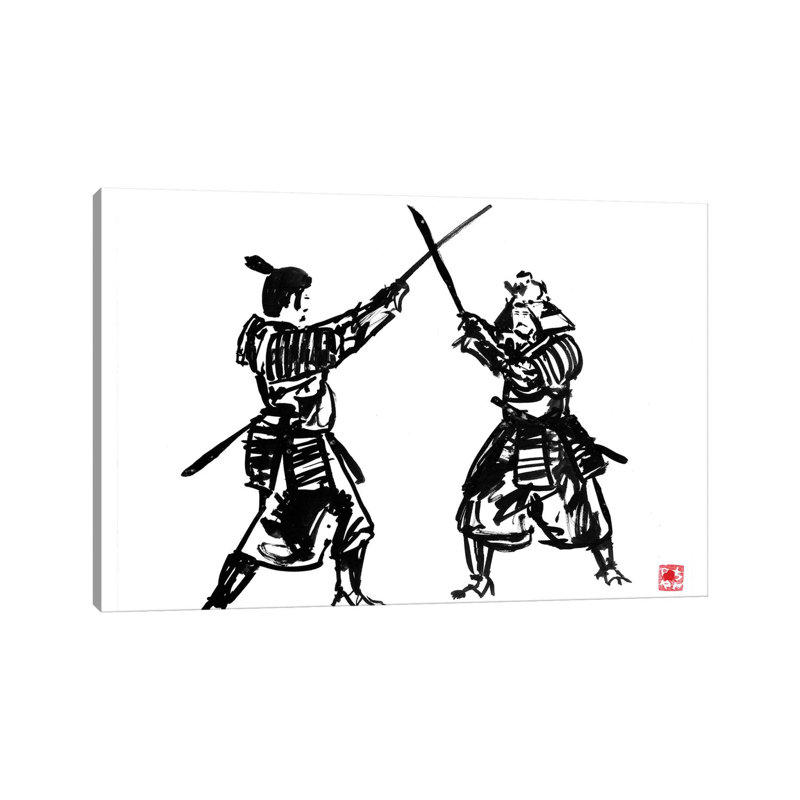 Touching Swords II by Péchane - Print on Canvas, Wrapped Canvas, 20.32 cm H x 30.48 cm W
