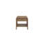 Table d'appoint effet cascade couleur latte, placage, courbes, ambiance moderne et douce, tiroir et tablette de rangement, dimensions : 59,4 cm (23,37 po). Table de style contemporain, bois massif+, largeur