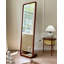 Simple And Retro Wooden Frame Wicker Full-Length Mirror