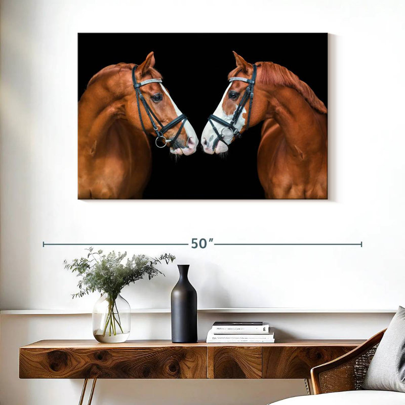 Brampt Nose To Nose Horses, 26" H x 39" W