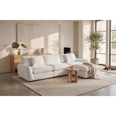 4-Piece Down-filled Cloud Comfy Couch Sofa with Ottoman