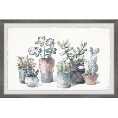 «Succulent In Show Planters», reproduction encadrée