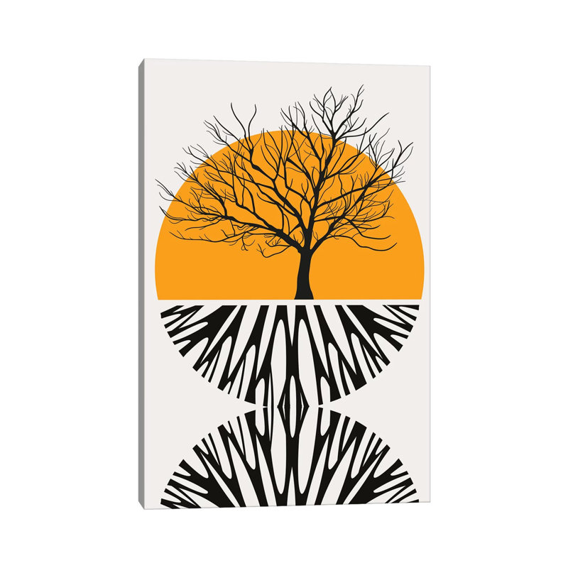 Warming Roots - Yellow by Kubistika - Print on Canvas, 152.4cm H x 101.6cm W x 3.81cm D, Wrapped Canvas