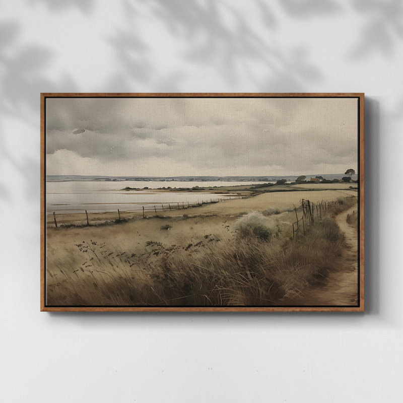 «Vintage Landscape - dxciv» sur toile, Noyer, H 27 po x l 41 po