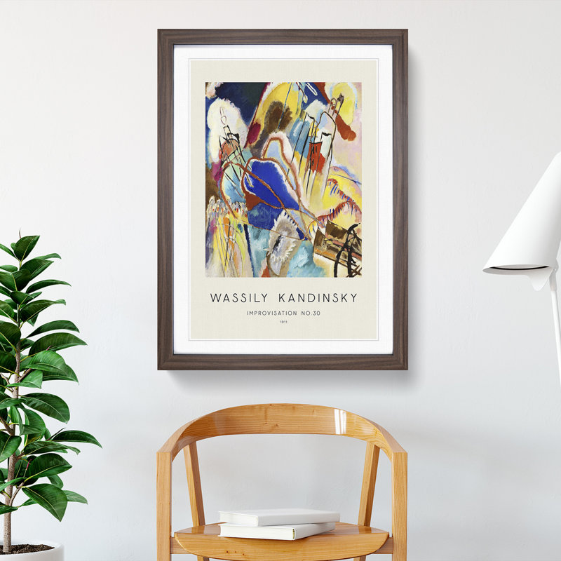 Improvisation No.30 by Wassily Kandinsky - Picture Frame Painting, 36cm H x 27cm W x 2cm D, Walnut Framed