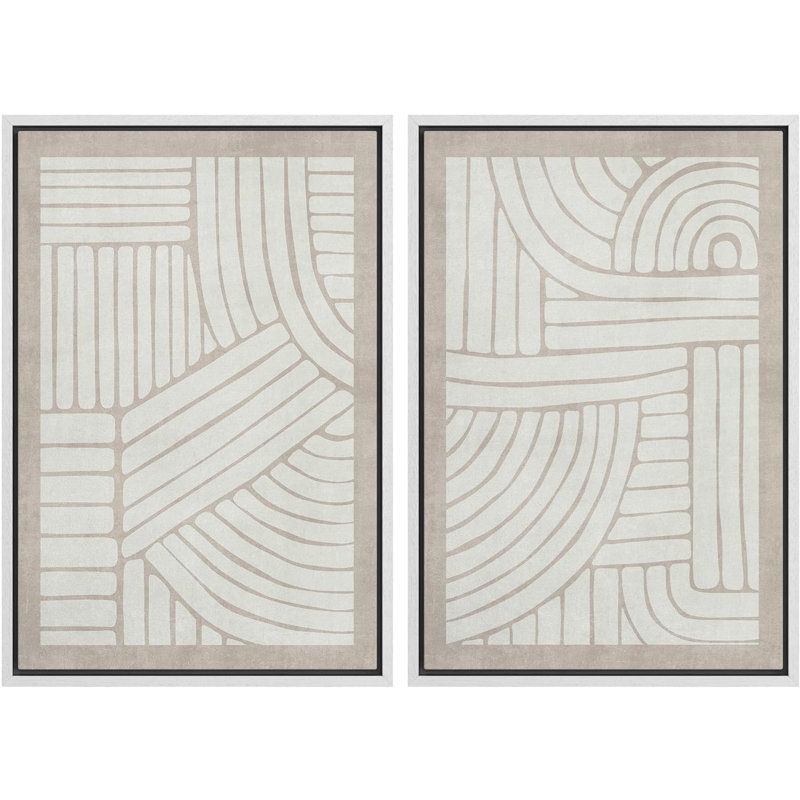 «Wood Tree Ring Gray Duo Wilderness», 2 pièces, Blanc, H 24 po x l 16 po