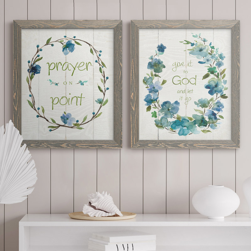 " Prayer On Point " 2 - Pieces, 43.5" H x 31.5" W x 1" D, Gray Framed