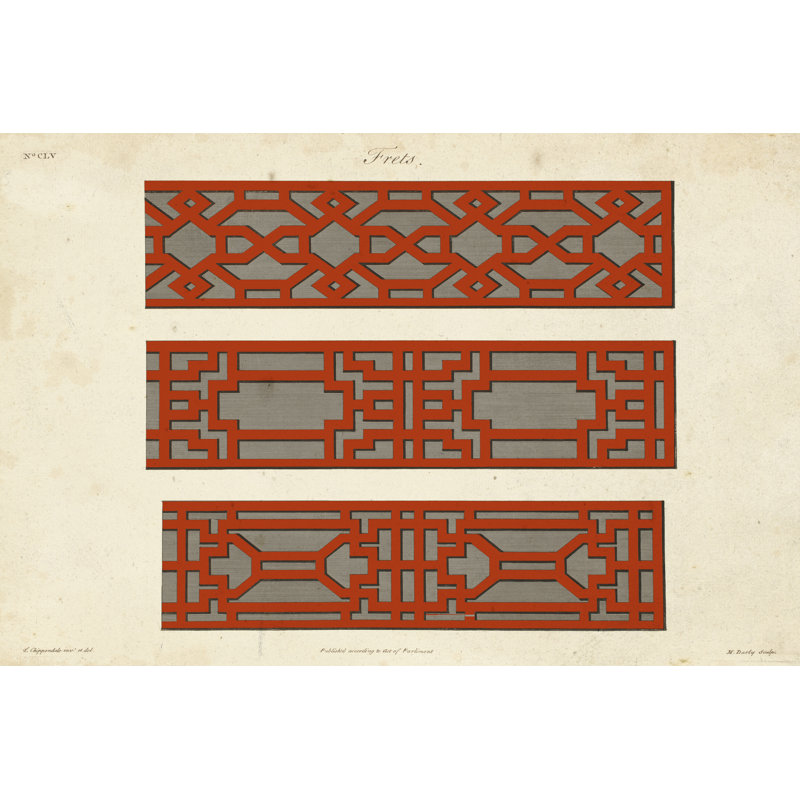 Graphic Fretwork I by Vision Studio - Graphic Art, 51 cm H x 76 cm W, Wrapped Canvas
