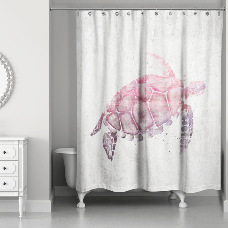 Rideau de douche simple Sherita, Rose