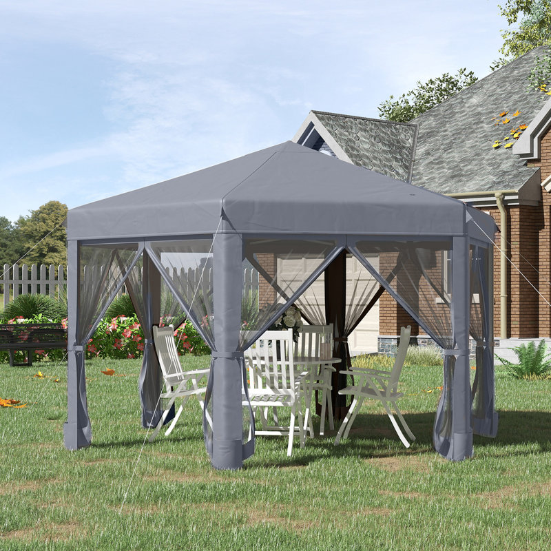 Ahsley 3m x 3m Steel Patio Gazebo, Grey
