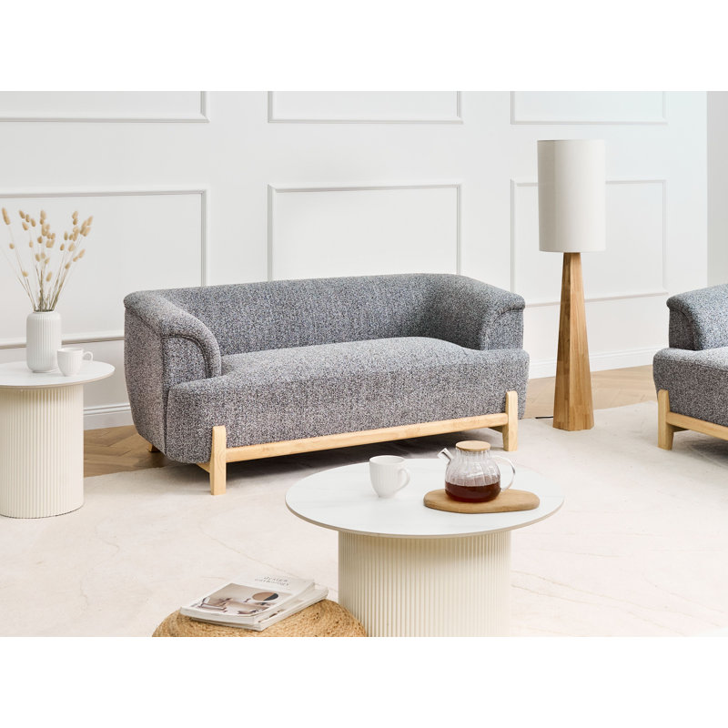 Fabric Sofa, Dark Grey, 2, 67cm H x 162cm W x 85cm D