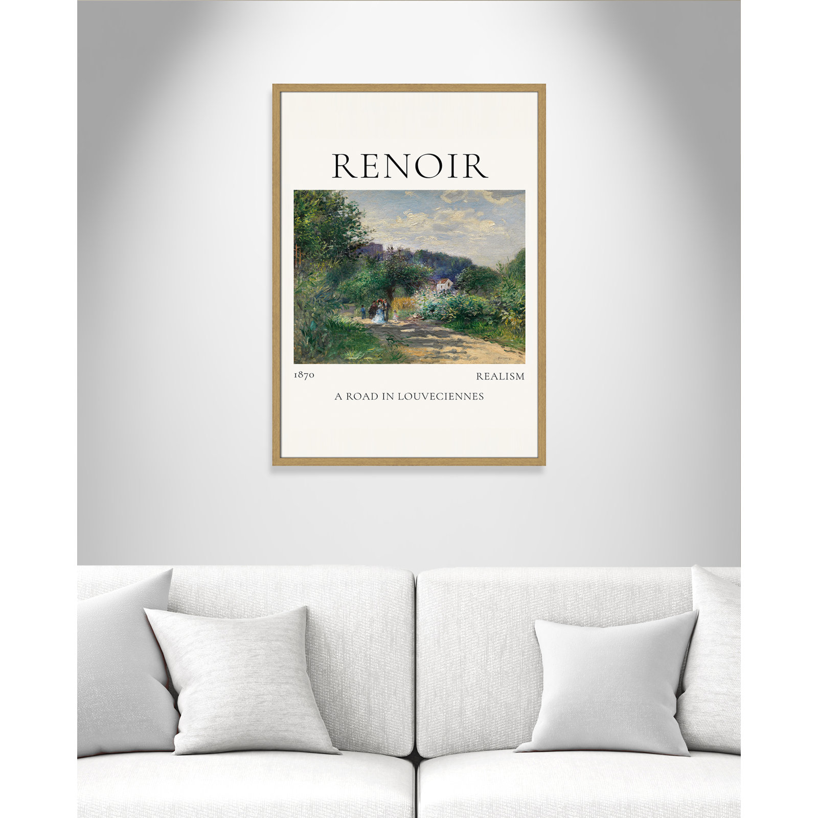 Rocchetto "A Road in Louveciennes" Print, Natural Single Picture Frame, No, 35.5" H x 25.5" W x 0.75" D