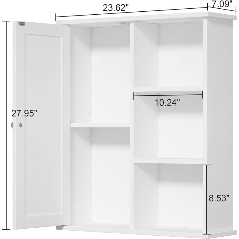 Nathanal Bathroom Wall Cabinet, Chrome