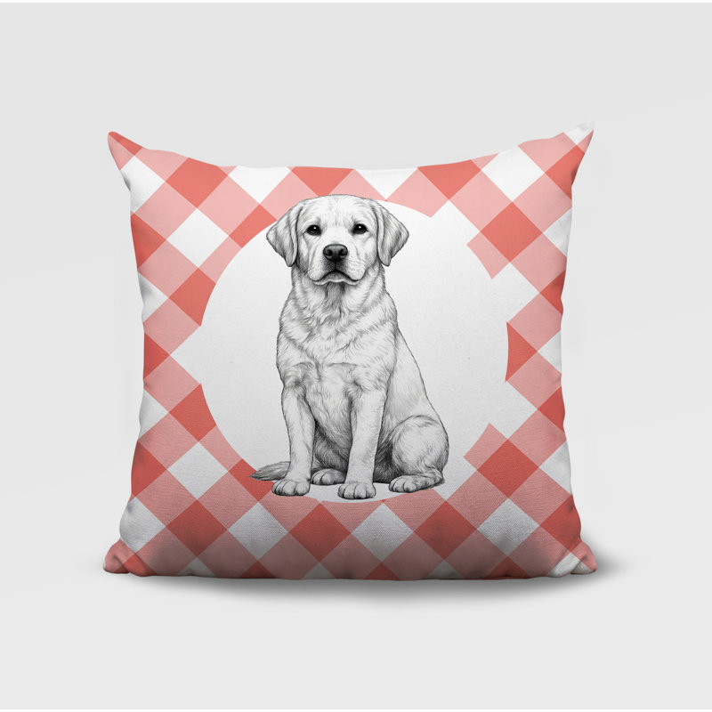 Oreiller réversible intérieur / extérieur Labrador Retriever, 16 x 16, Pêche