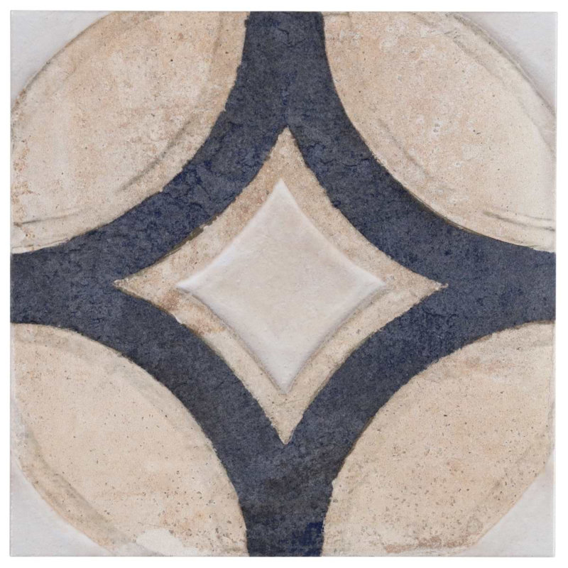 Angela Harris Mediterra 7.87 In. X 7.87 In. Matte Porcelain Floor And Wall Tile (10.76 Sq. Ft. / Case) , Circles Crema
