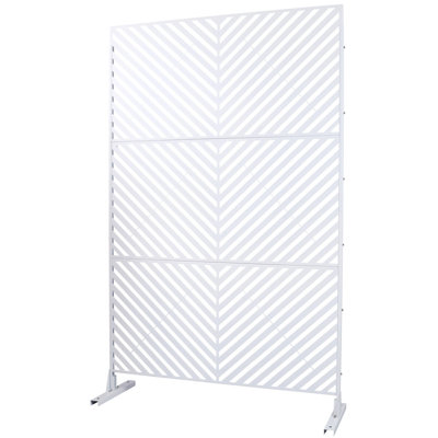 Écran d'intimité extérieur et intérieur en métal H 76 po x l 48 po, écran d'intimité décoratif autoportant pour terrasse de balcon de terrasse, panneaux de clôture d'intimité pour jardin extérieur PS113