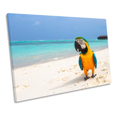 Tropical Beach Parrot - Wrapped Canvas Print