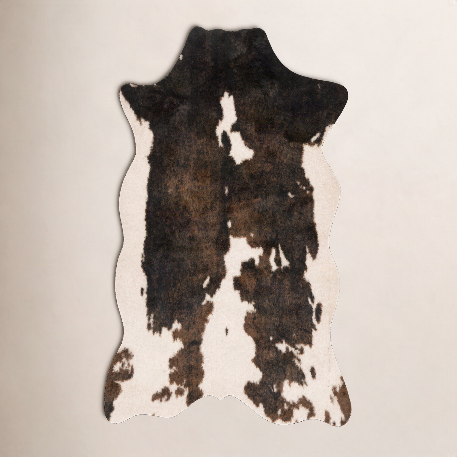 Epic Beige Brown Faux Cowhide Rug, Novelty 5' x 6'6"