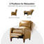 Fauteuil inclinable manuel en cuir véritable avec pattes en bois massif Beecher Traditional-344258657