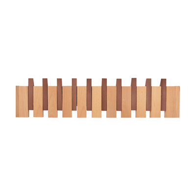 Porte-manteau mural en bois massif avec touches de piano – Crochets magnétiques rabattables avec double installation (avec ou sans perçage), cintre robuste pour entrée, chambre et salon (6/8/10 crochets, 4 couleurs)