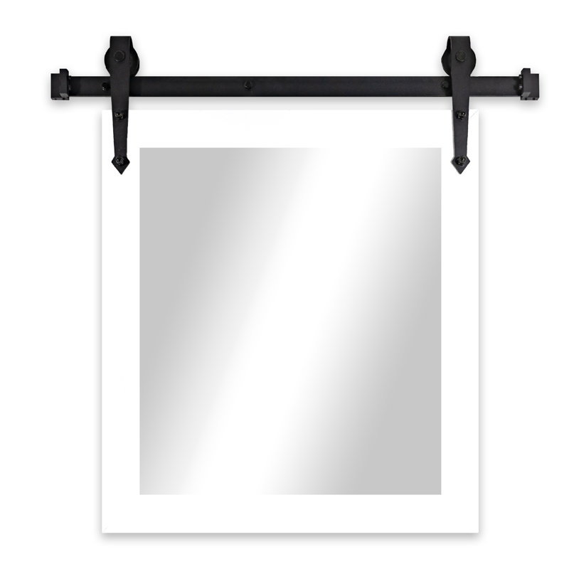 Lynd Engineered Wood Flat Mirror, 33" H x 27" W, Satin White