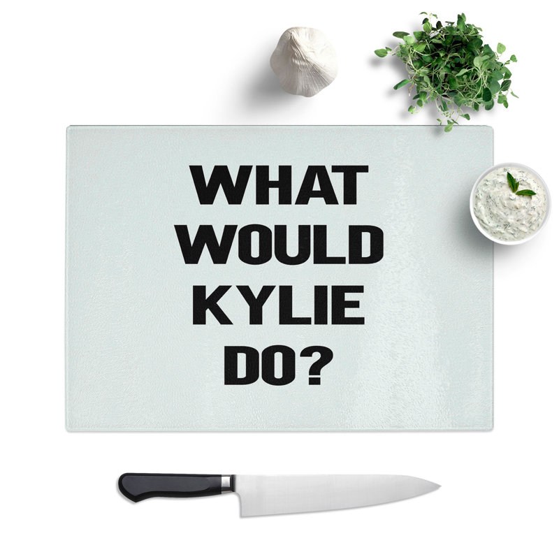 Kylie Typography Chopping Board, 0.4cm H x 28.5cm W x 39cm L