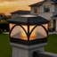 Lampadaire à DEL solaire noir avec lumière scintillante et mode standard-1106750535