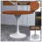 Heatherton 36" Round Dining Table with MDF Top and White Stainless Steel Pedestal Base Kitchen Table Seats 2-4 Person-155420971