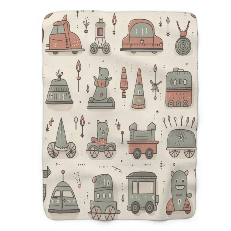 Mini Vehicles - 1 Piece Premium Blanket, Twin
