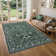 Modern Floral Machine Washable Rug for Living Room, Farmhouse Flower Soft Non Shedding Floor Covering with Non Slip TPR Backing, Indoor Foldable Low Pile Thin Mat