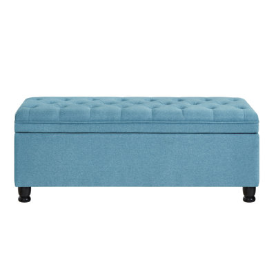 Upholstered Tufted Button Storage Bench