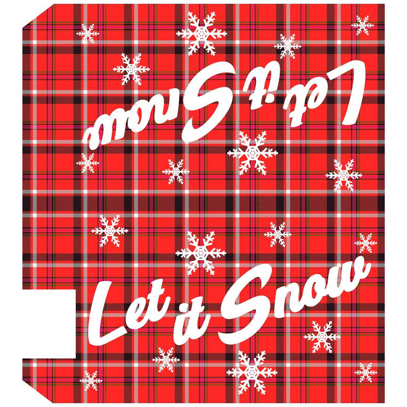Couvercle de boîte aux lettres de Noël, Rouge / blanc / noir, H 5 po x l 20 po