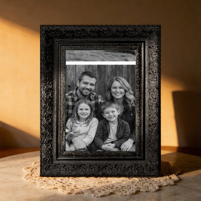 Black 3 PCS 8" x 10" Polished Picture Frame with Tabletop Stand and Wall Hooks