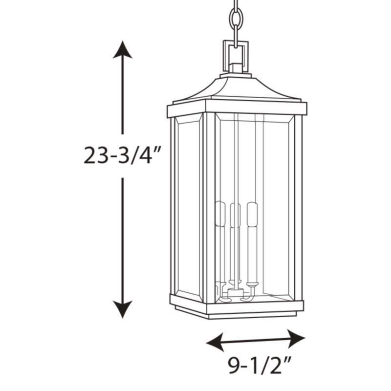 Devereux Antique Bronze 3-Light Outdoor Hanging Lantern with Etched White Pillar Shade