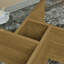 Table basse 31,5 pouces en verre, table basse carrée de style Mid-Century moderne, table basse en bois, table basse carrée avec plateau en verre trempé