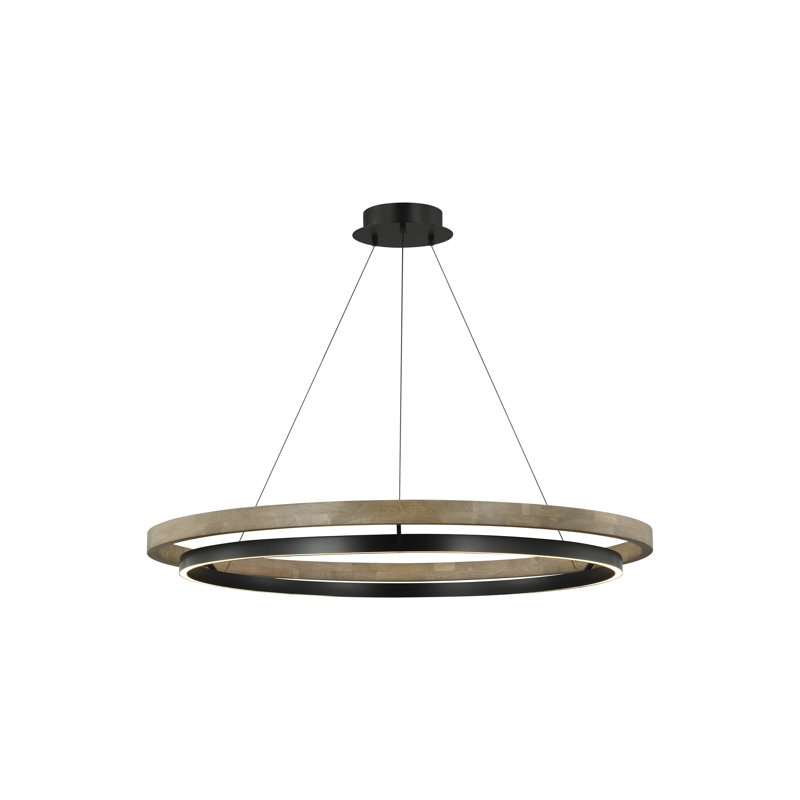 Grace 1 - Light LED Chandelier, Matte Black, 3.8" H x 48" W x 48" D, Gray