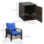 Ensemble de conversation en rotin de trois articles avec coussins