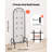 Grid Wall Panel 23.62 x 64.57 in Wire Display Rack with Wheels & Hooks