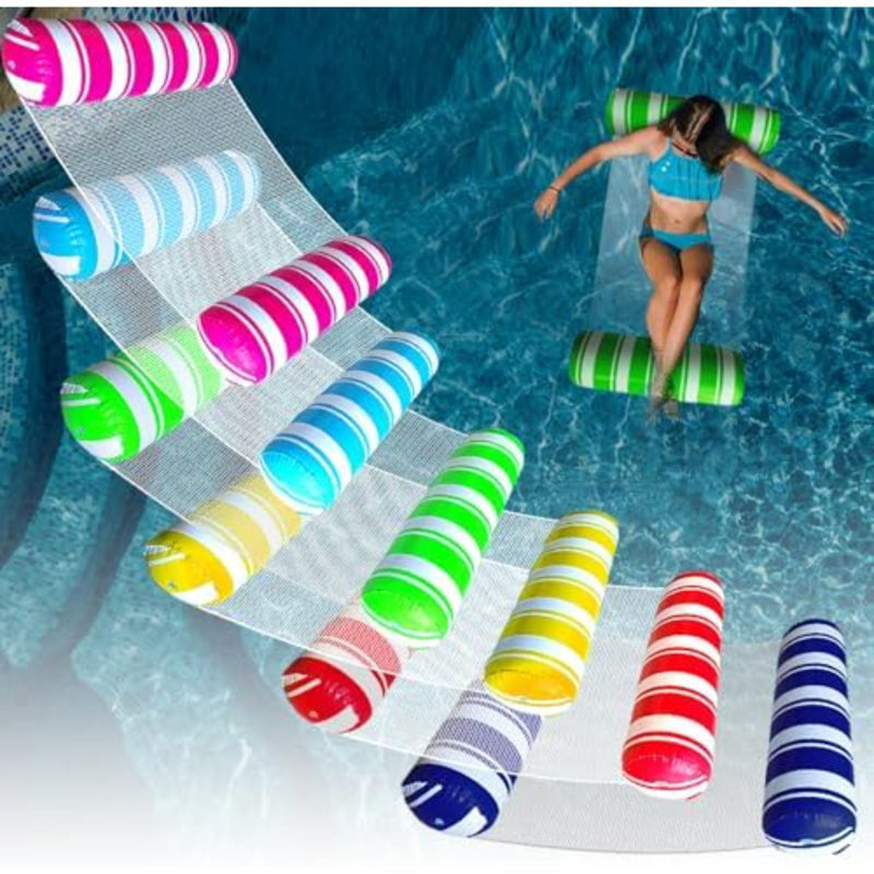 Ensemble de 6 flotteurs gonflables pour piscine, hamac aquatique pour adultes, flotteurs aquatiques pour adultes, jouets flottants polyvalents pour piscine 4 en 1, radeaux de piscine, chaises longues flottantes, pour adultes