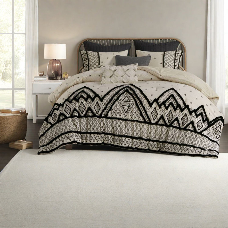 Ensembles de literie en coton et en lin de qualité supérieure, texture naturelle, style bohème moderne pour la maison