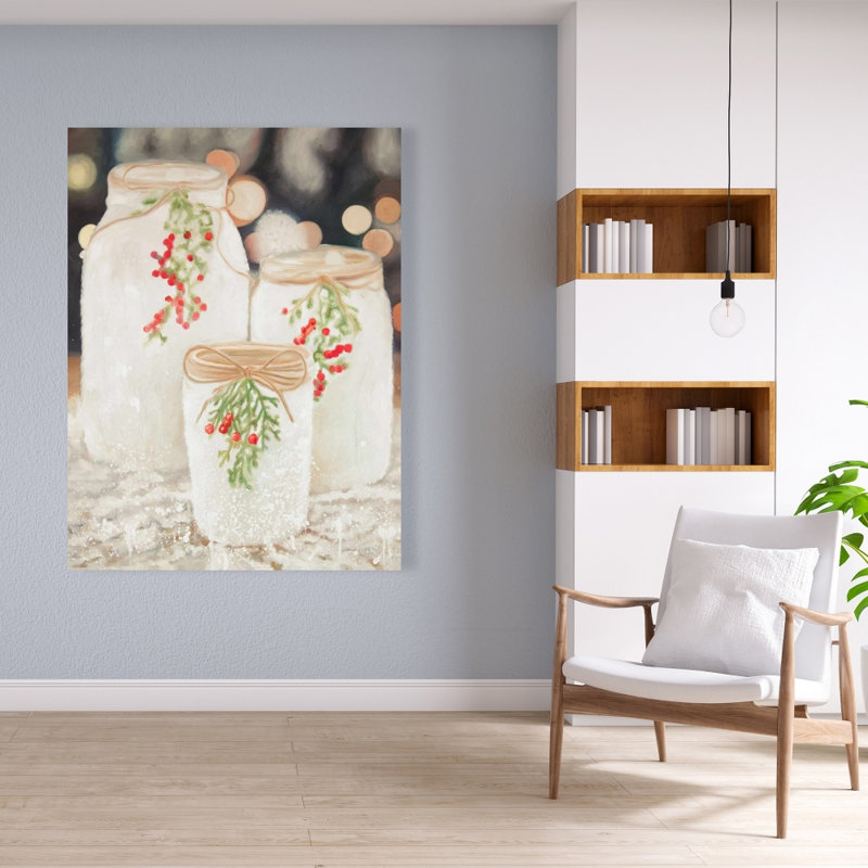 Bougies de Noël - Toile botanique scandinave