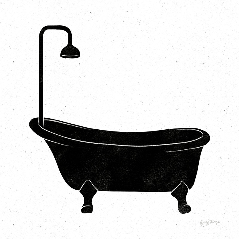 Bathroom Puns II - noir sans mots, H 12 po x l 12 po