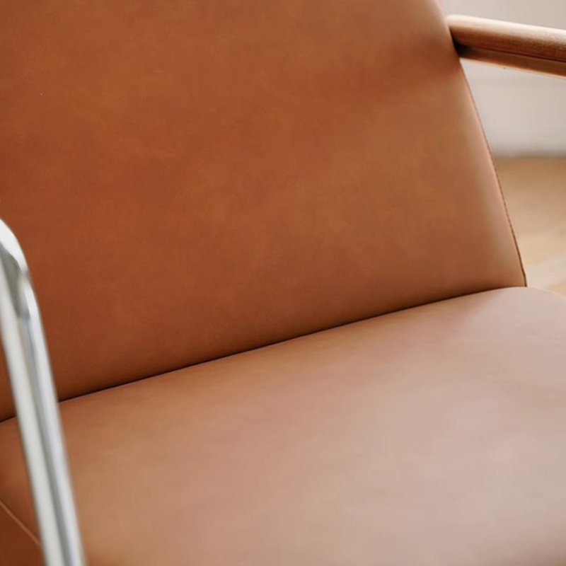 Chaise berçante ergonomique imperméable en similicuir, Brun