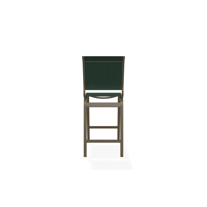 Tabouret de bar 26 po Holna, Vert forêt 22D Sunbrella® vert, Bois de plage texturé